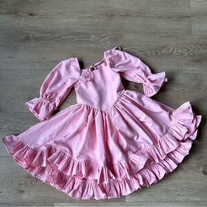 Handmade Boutique Flower Girl Wedding Cotton Ruffle Toddler Dress Victorian